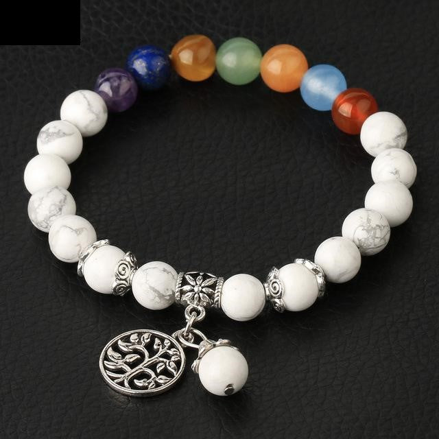 Bracelet 7 chakras avec arbre de vie
