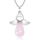 Pendentif Ange Gardien "Tendresse" en Quartz Rose