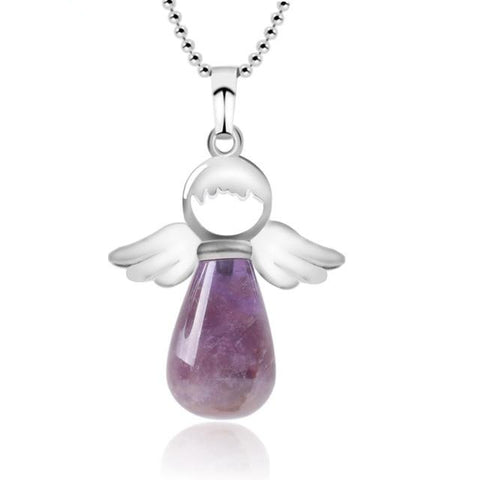 Pendentif Ange Gardien "Humilité" en Améthyste