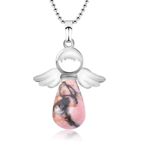 Pendentif Ange Gardien "Équilibre et Stabilité" en Rhodonite