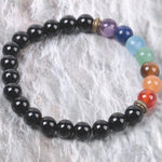 Bracelet "Extrême Protection" 7 Chakras en Obsidienne