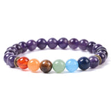 Bracelet "Humilité et Guérison" 7 Chakras en Améthyste