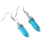 Boucles d'Oreilles Hexa "Stabilisation" en Howlite Turquoise