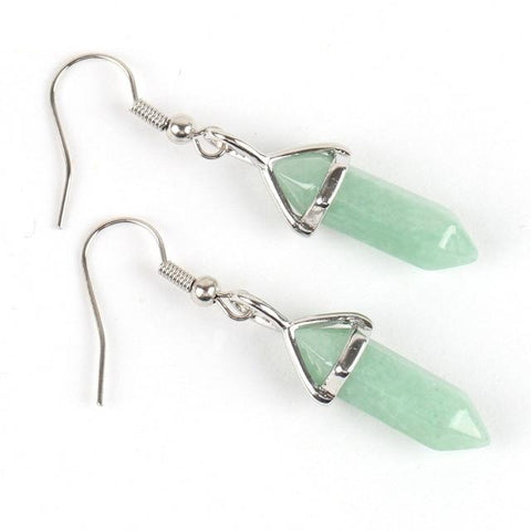 Boucles d'Oreilles Hexa "Connaissance" en Aventurine Verte