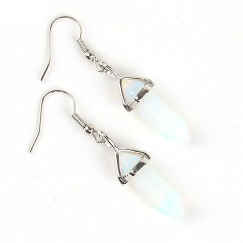 Boucles d'Oreilles Hexa "Douceur" en Opale