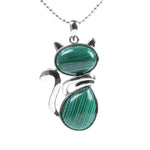 Pendentif Chat "Persuasion" en Malachite