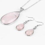 Ensemble Goutte "Tendresse" en Quartz Rose